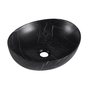 Vasque Ovale Imitation Marbre Noire