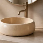 Vasque Ronde en Pierre Naturelle Marbre Creme N°D2508
