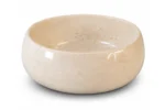 Vasque Ronde en Pierre Naturelle Marbre Creme N°D2508 - Image 2