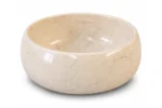 Vasque Ronde en Pierre Naturelle Marbre Creme N°D2515 - Image 2
