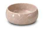 Vasque Ronde en Pierre Naturelle Marbre Gris Biege N°P2518 - Image 2