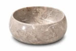 Vasque Ronde en Pierre Naturelle Marbre Gris N°P2506 - Image 2