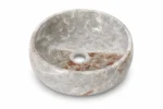 Vasque Ronde en Pierre Naturelle Marbre Gris N°P72 - Image 2