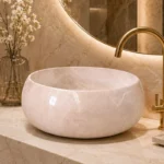 Vasque Ronde en Pierre Naturelle Marbre Light Gris N°P2505