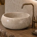 Vasque Ronde en Pierre Naturelle Marbre Light Gris N°P2508