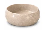 Vasque Ronde en Pierre Naturelle Marbre Light Gris N°P2508 - Image 2