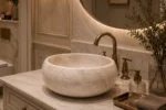 Vasque Ronde en Pierre Naturelle Marbre Light Gris N°P2515