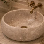Vasque Ronde en Pierre Naturelle Marbre Light Gris N°P2517