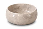 Vasque Ronde en Pierre Naturelle Marbre Light Gris N°P2517 - Image 2