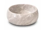 Vasque Ronde en Pierre Naturelle Marbre Light Gris N°P2519 - Image 2