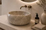 Vasque Ronde en Pierre Naturelle Marbre Light Gris N°P2521