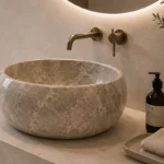 Vasque Ronde en Pierre Naturelle Marbre Light Gris N°P2521