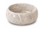 Vasque Ronde en Pierre Naturelle Marbre Light Gris N°P2526 - Image 2