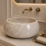 Vasque Ronde en Pierre Naturelle Marbre Light Gris N°P2528