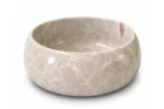 Vasque Ronde en Pierre Naturelle Marbre Light Gris N°P2529 - Image 2