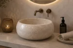 Vasque Ronde en Pierre Naturelle Marbre Light Gris N°P2534