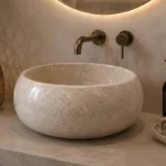 Vasque Ronde en Pierre Naturelle Marbre Light Gris N°P2534