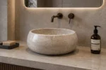 Vasque Ronde en Pierre Naturelle Marbre Light Gris N°P2535