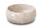 Vasque Ronde en Pierre Naturelle Marbre Light Gris N°P2536 – Image 2