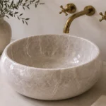Vasque Ronde en Pierre Naturelle Marbre Light Gris N°P2547
