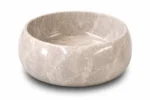 Vasque Ronde en Pierre Naturelle Marbre Light Gris N°P2547 - Image 2