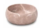 Vasque Ronde en Pierre Naturelle Marbre Rose Biege N°P2533 - Image 2