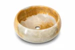 Vasque Ronde en Pierre Naturelle Onyx Blanc Miel N°24 - Image 2