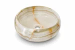 Vasque Ronde en Pierre Naturelle Onyx Blanc N°21 - Image 2