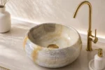 Vasque Ronde en Pierre Naturelle Onyx Bleu Miel N°2501