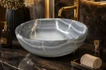 Vasque Ronde en Pierre Naturelle Onyx Gris N°2502