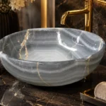 Vasque Ronde en Pierre Naturelle Onyx Gris N°2502