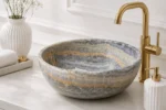 Vasque Ronde en Pierre Naturelle Onyx Mix Gris N°2505