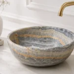Vasque Ronde en Pierre Naturelle Onyx Mix Gris N°2505