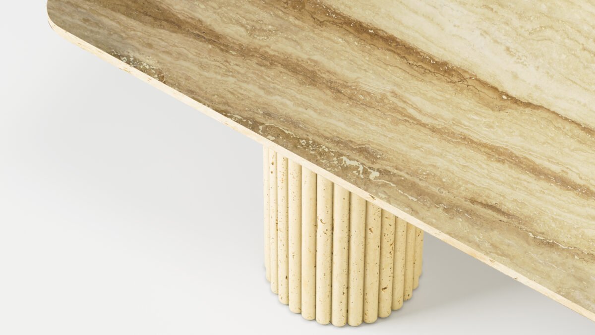 Table à manger Dezire en Travertin – Image 2