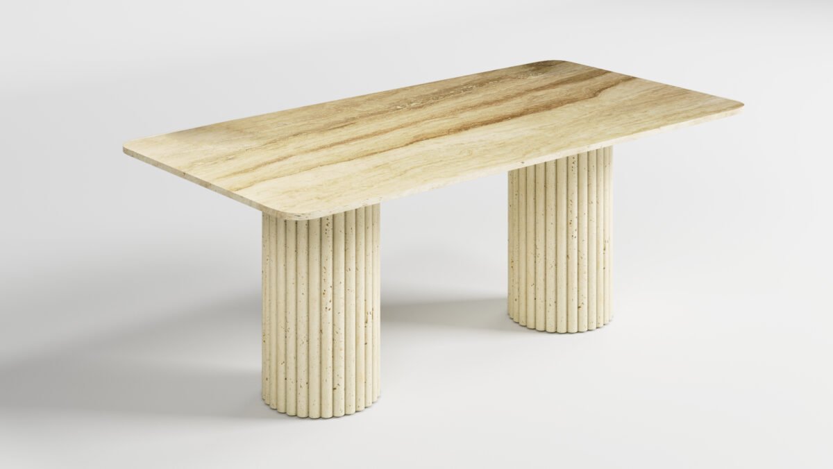 Table à manger Dezire en Travertin – Image 3