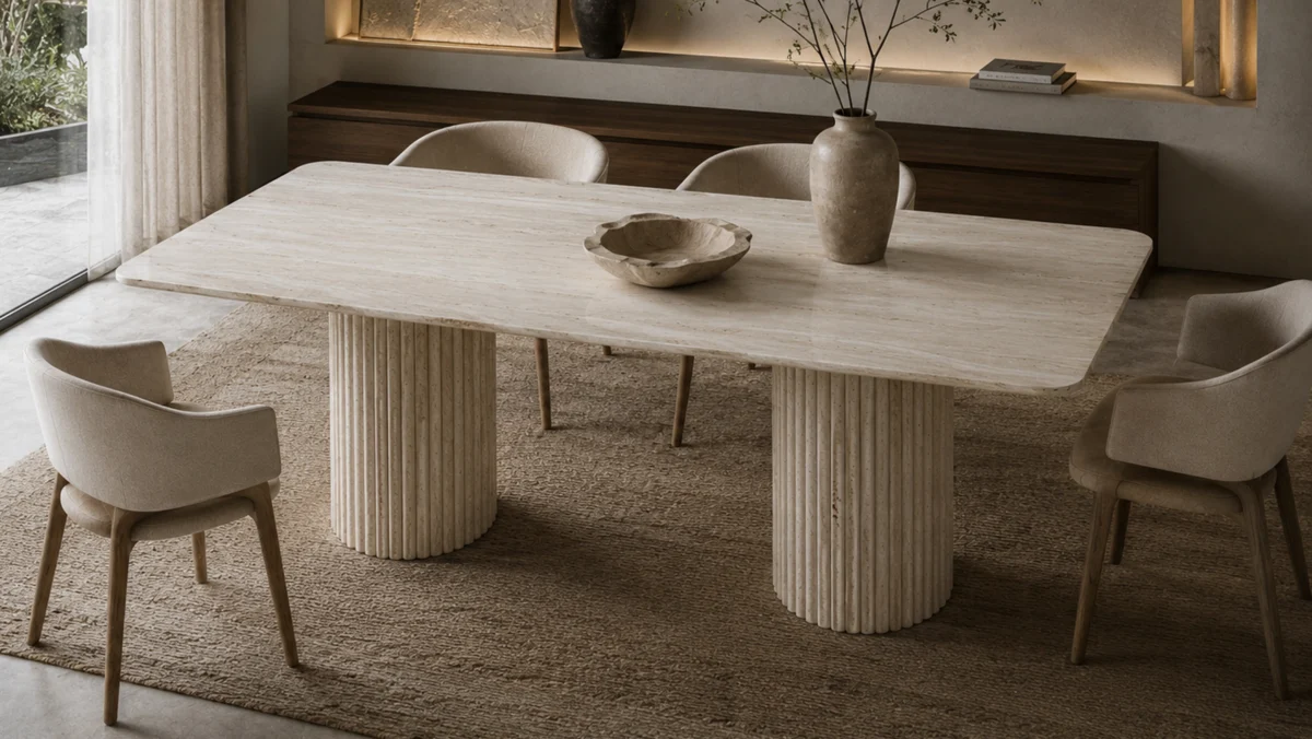 Table à manger Medisa en Travertin – Image 1