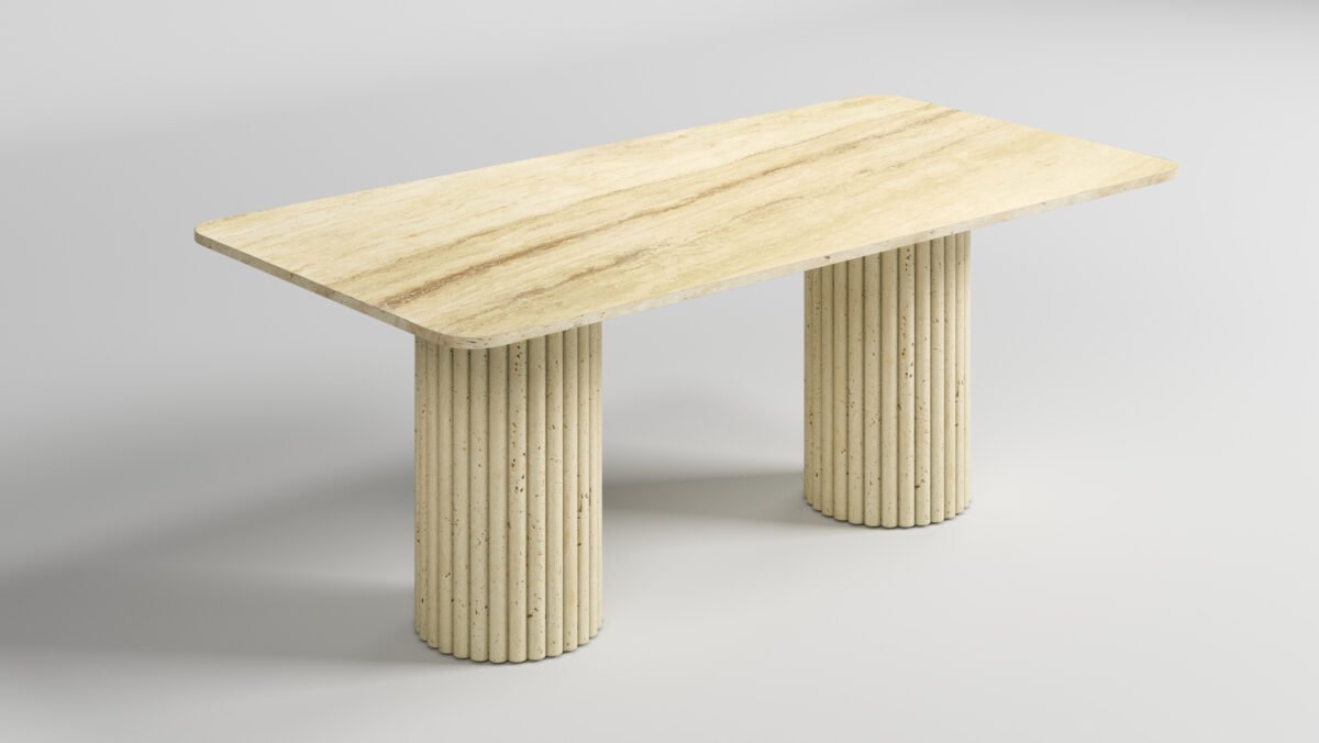 Table à manger Rango en Travertin – Image 3