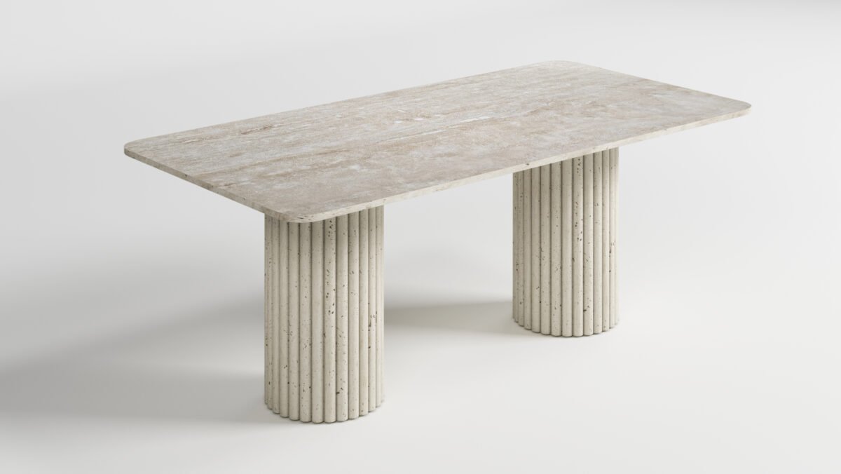 Table à manger Solo en Travertin – Image 3