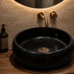 Vasque Ronde en Pierre Naturelle Blanc N°B01