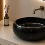 Vasque Ronde en Pierre Naturelle Blanc N°B10