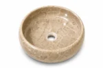 Vasque Ronde en Pierre Naturelle Marbre Beige N°S01 - Image 2