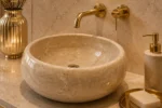 Vasque Ronde en Pierre Naturelle Marbre Beige N°S03