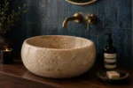 Vasque Ronde en Pierre Naturelle Marbre Beige N°S51