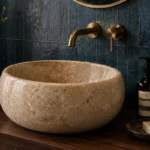Vasque Ronde en Pierre Naturelle Marbre Beige N°S51