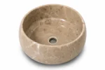 Vasque Ronde en Pierre Naturelle Marbre Beige N°S52 – Image 2