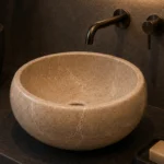 Vasque Ronde en Pierre Naturelle Marbre Beige N°S53