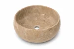 Vasque Ronde en Pierre Naturelle Marbre Beige N°S53 - Image 2