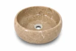 Vasque Ronde en Pierre Naturelle Marbre Beige N°S60 - Image 2