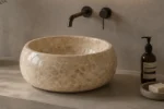 Vasque Ronde en Pierre Naturelle Marbre Beige N°S61