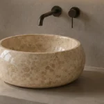 Vasque Ronde en Pierre Naturelle Marbre Beige N°S61